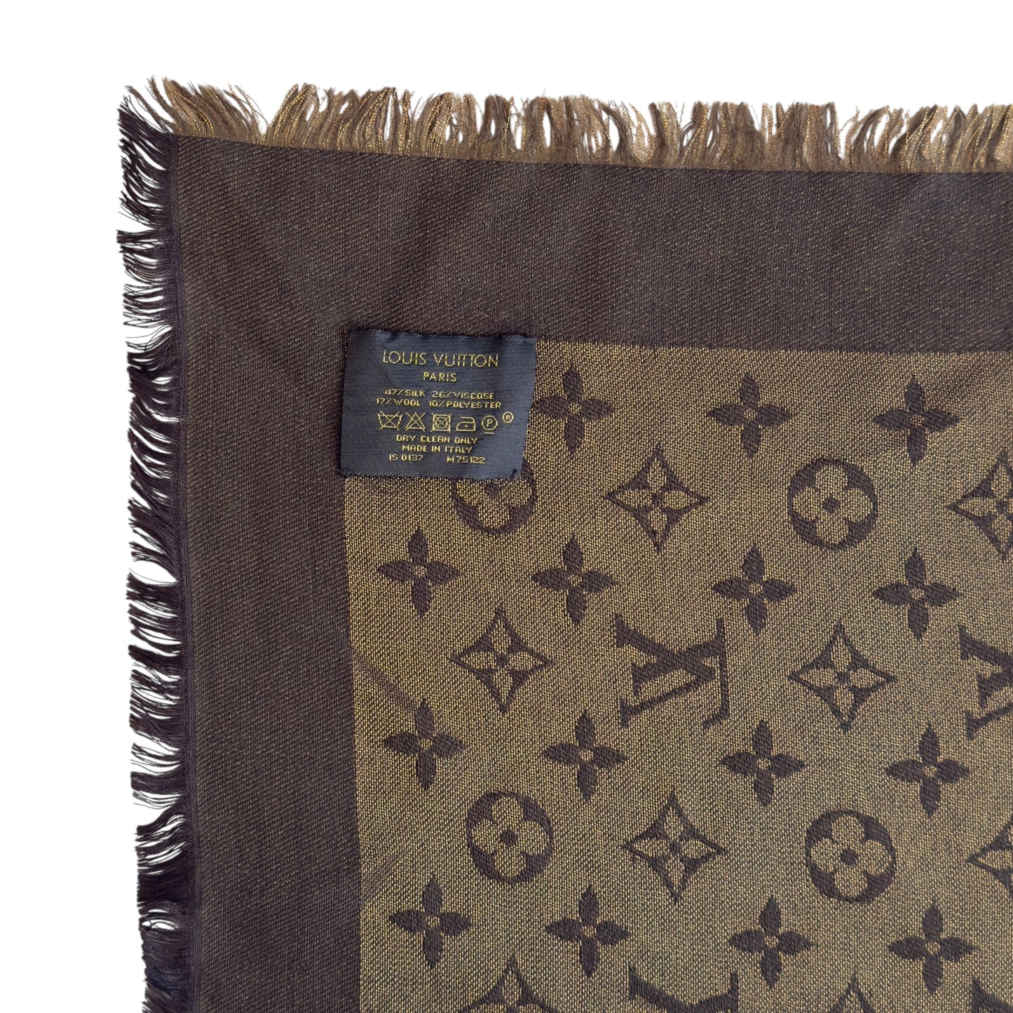 LOUIS VUITTON Châle Monogram shine 閃閃金絲 圍巾