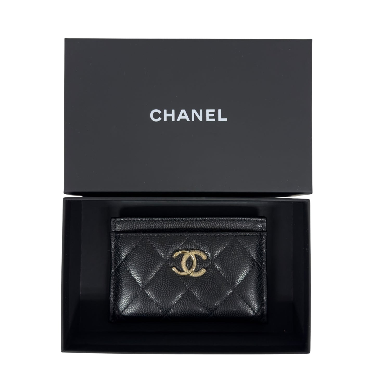CHANEL CC 水鑽 荔枝皮 卡包