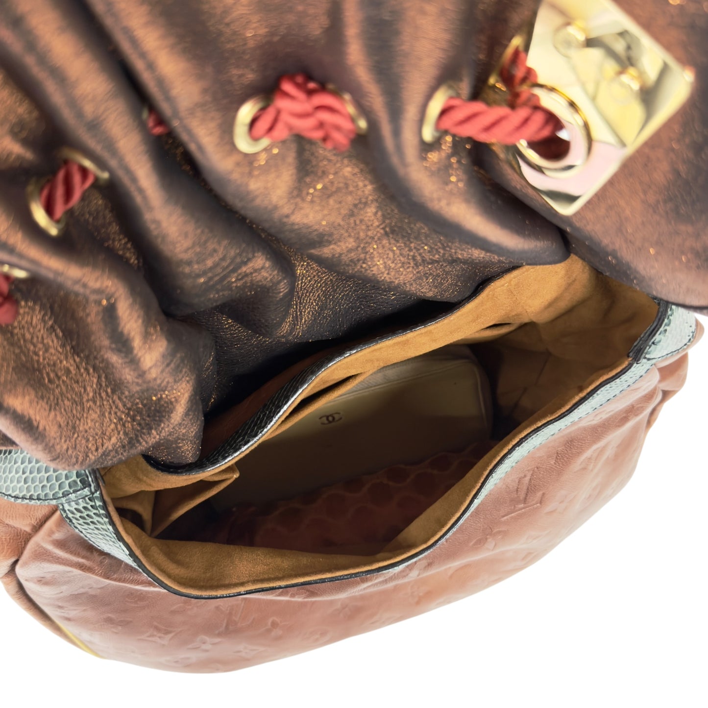 LOUIS VUITTON *年度限定* Kalahari 蛇皮拼老花壓紋 肩背包
