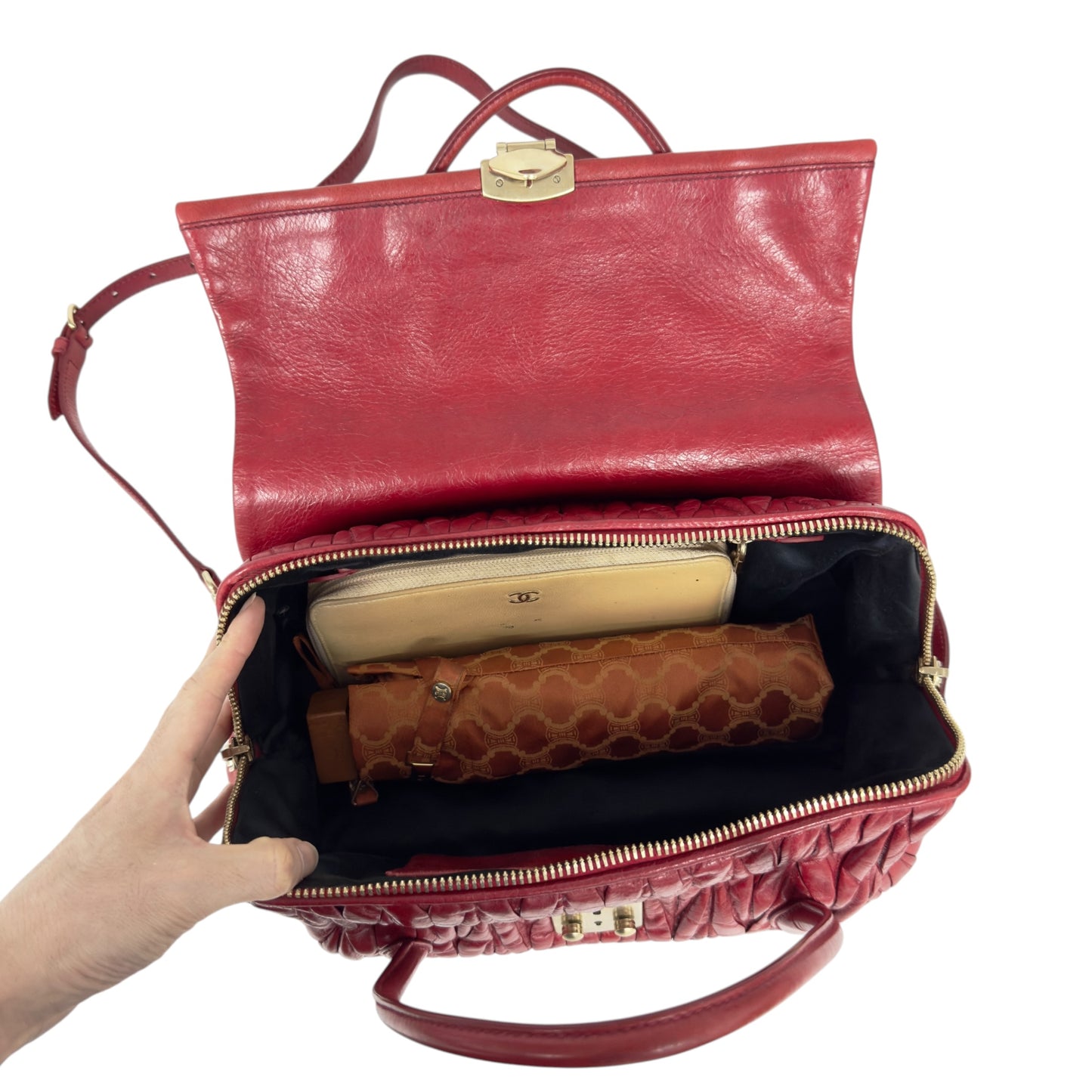 MIU MIU Matelassé 皺摺 2用包