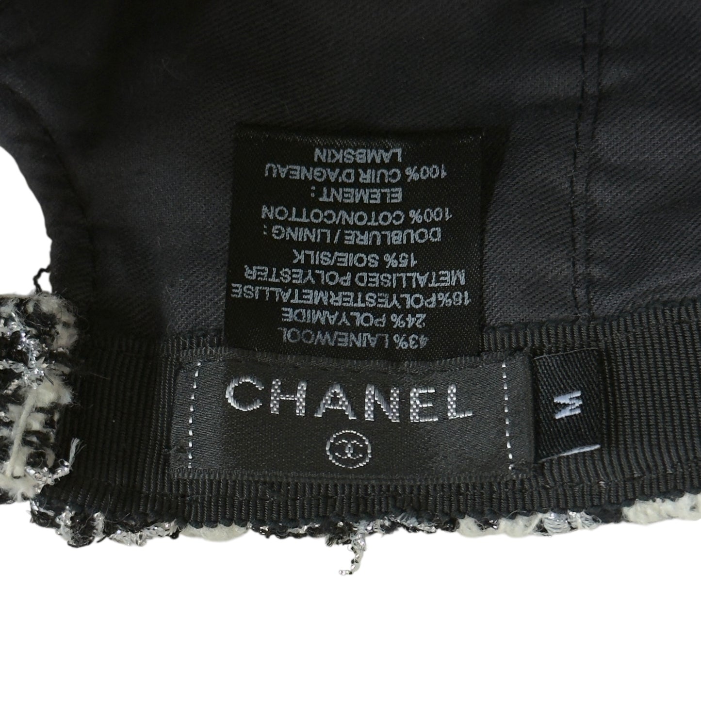 CHANEL CC 粗花呢 閃閃銀絲 棒球帽