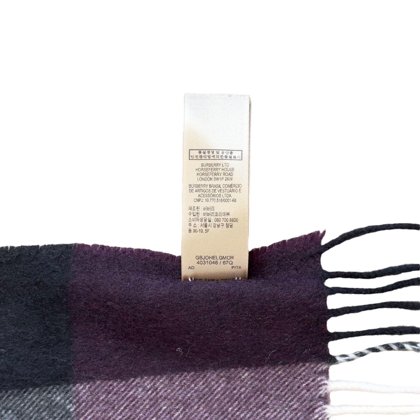 BURBERRY 羊絨 圍巾