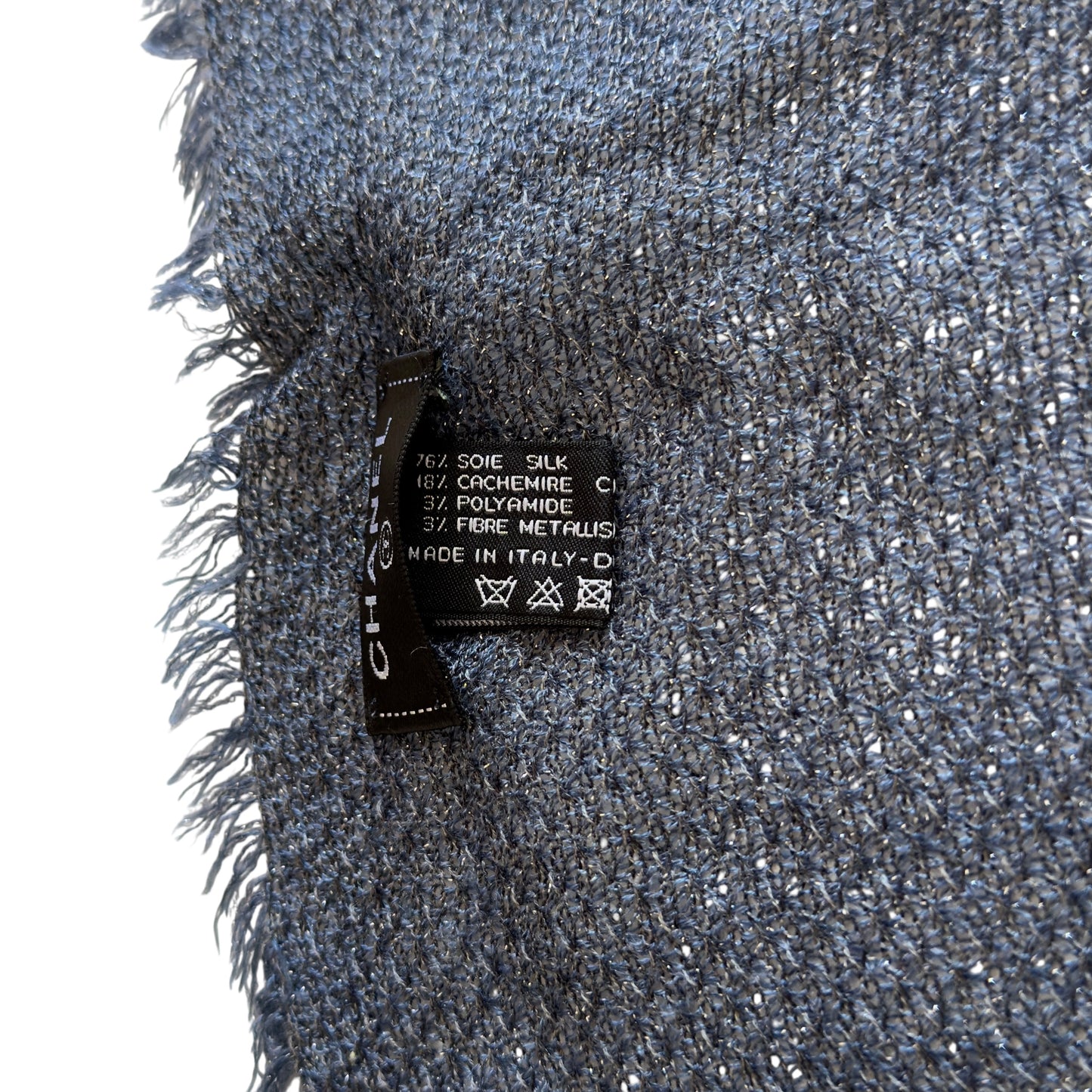 CHANEL CC 閃閃銀絲 圍巾