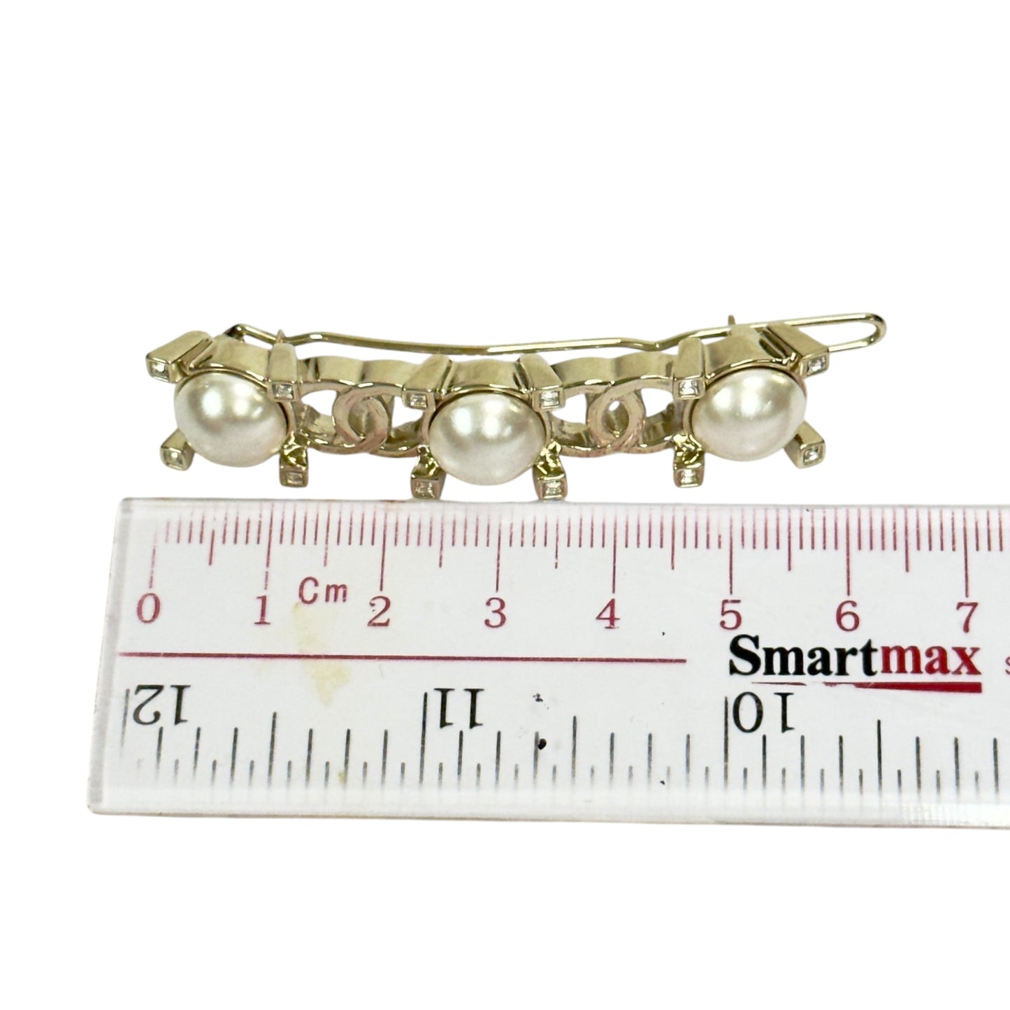 CHANEL CC 珠珠 水鑽 髮夾