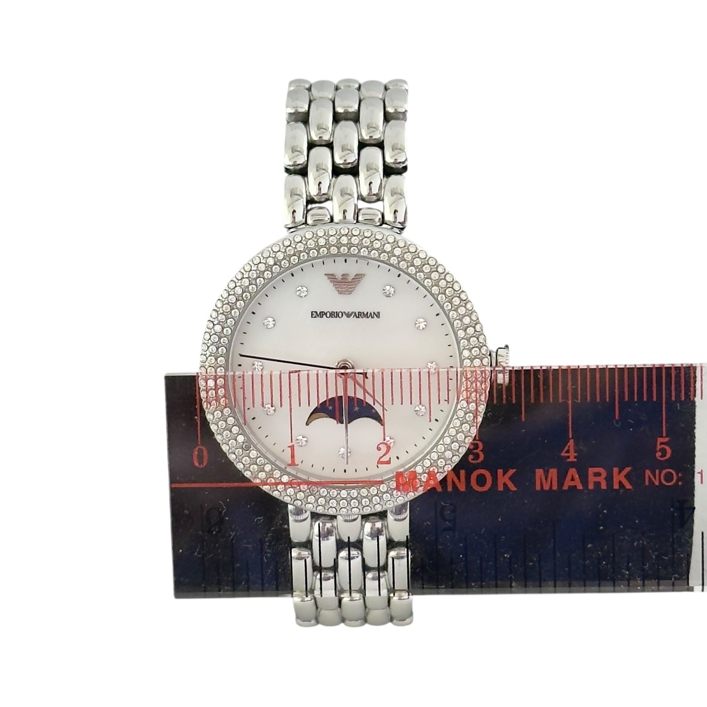 EMPORIO ARMANI 水鑽 貝母錶盤 手錶