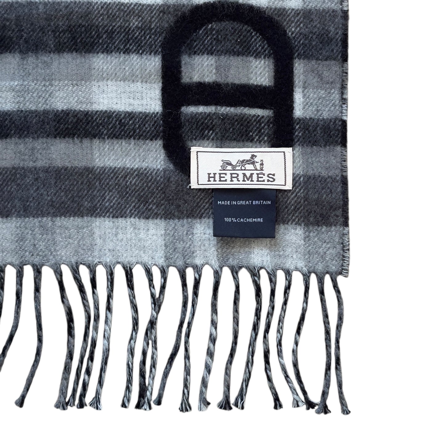 HERMES Tartan Maillons 豬鼻子🐽 雙面 純羊絨 圍巾