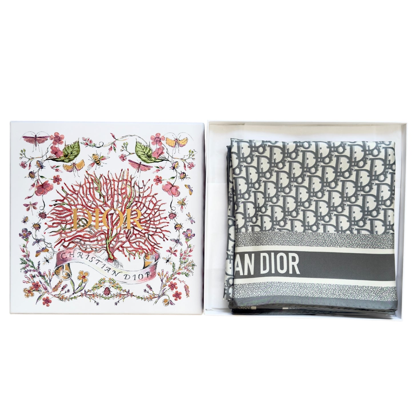 DIOR Oblique Diortwin 90 雙面 絲巾