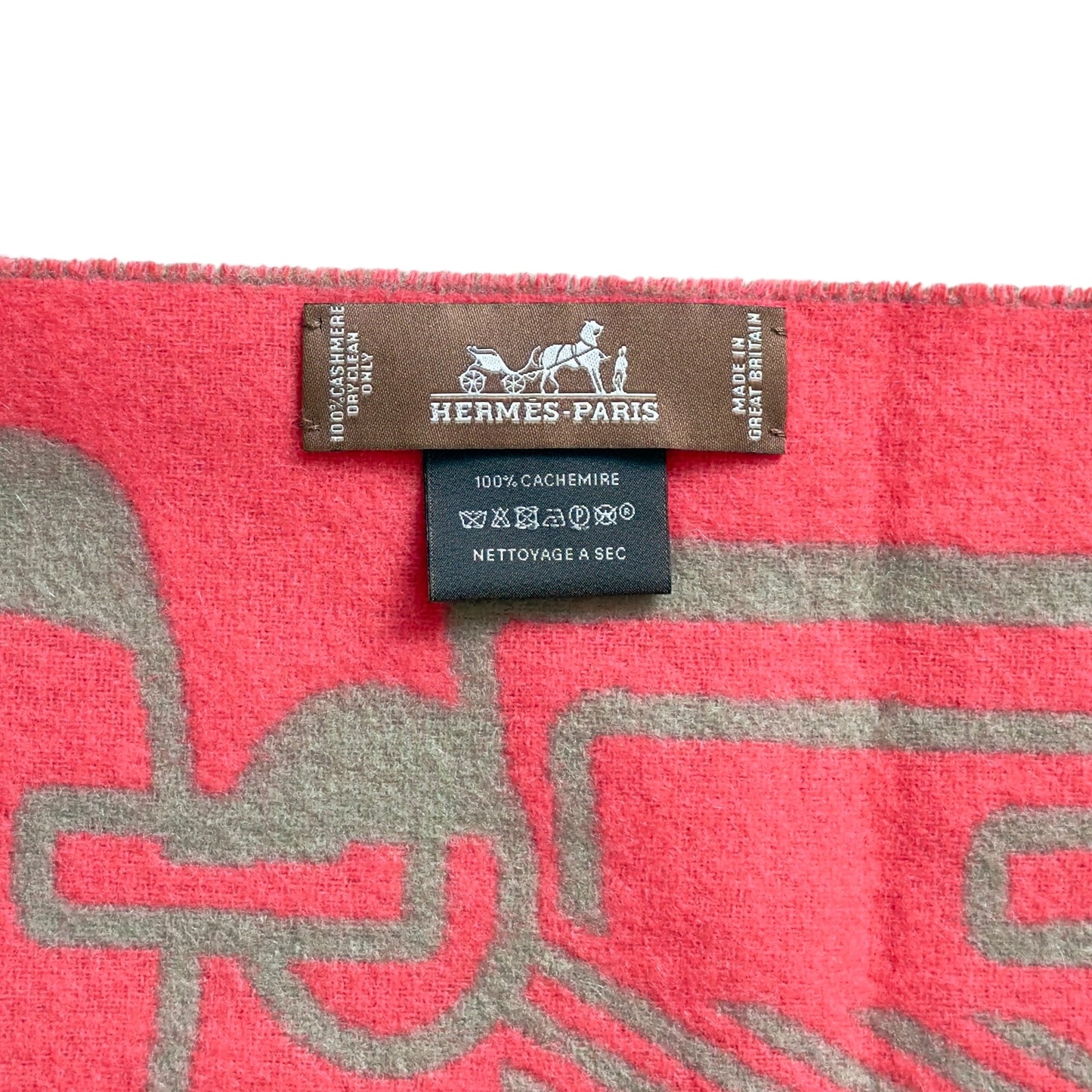 HERMES 純羊絨 茄士咩 圍巾