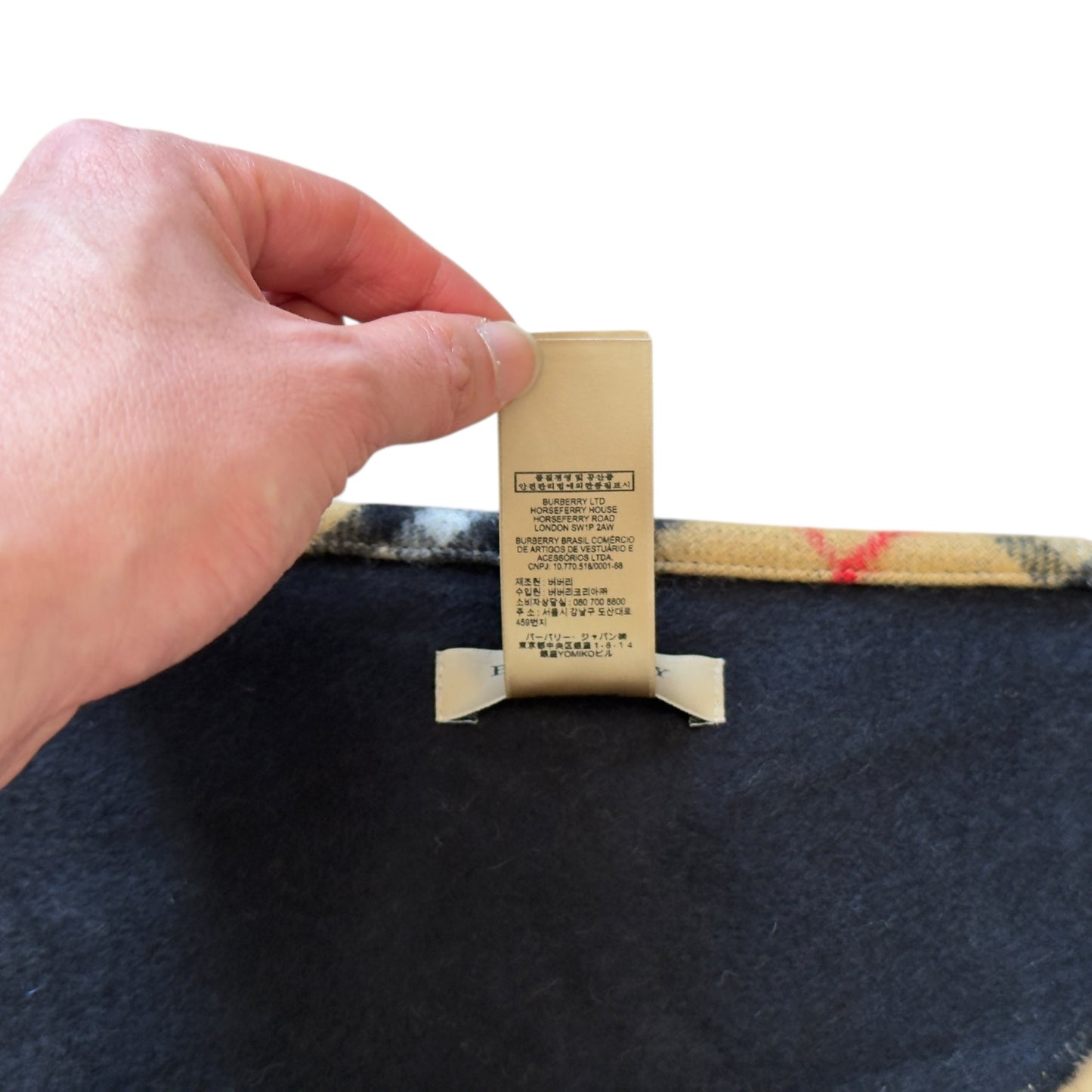 BURBERRY 經典格紋 純羊絨 三角圍巾