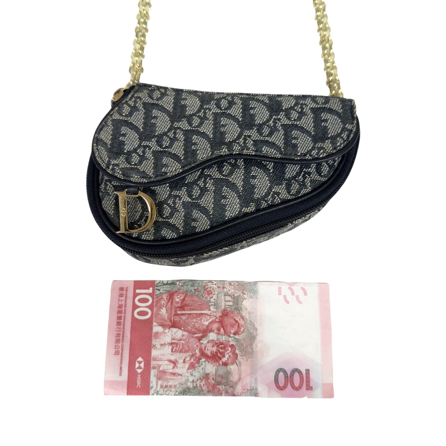 DIOR *自加鏈>送無品牌扣+無品牌鏈帶* 中古 Saddle 馬鞍 肩背包