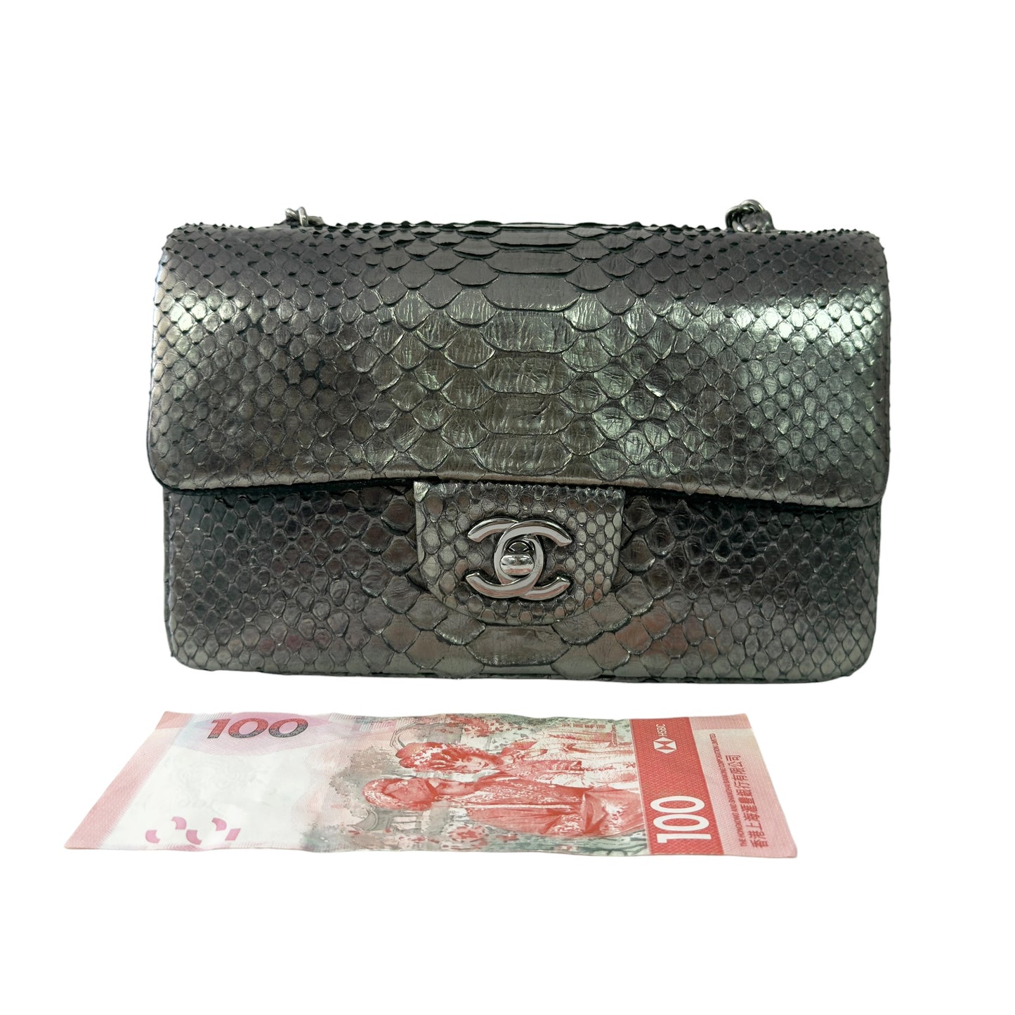 CHANEL *罕有* CC 絕版蛇皮 迷你經典 鏈條包