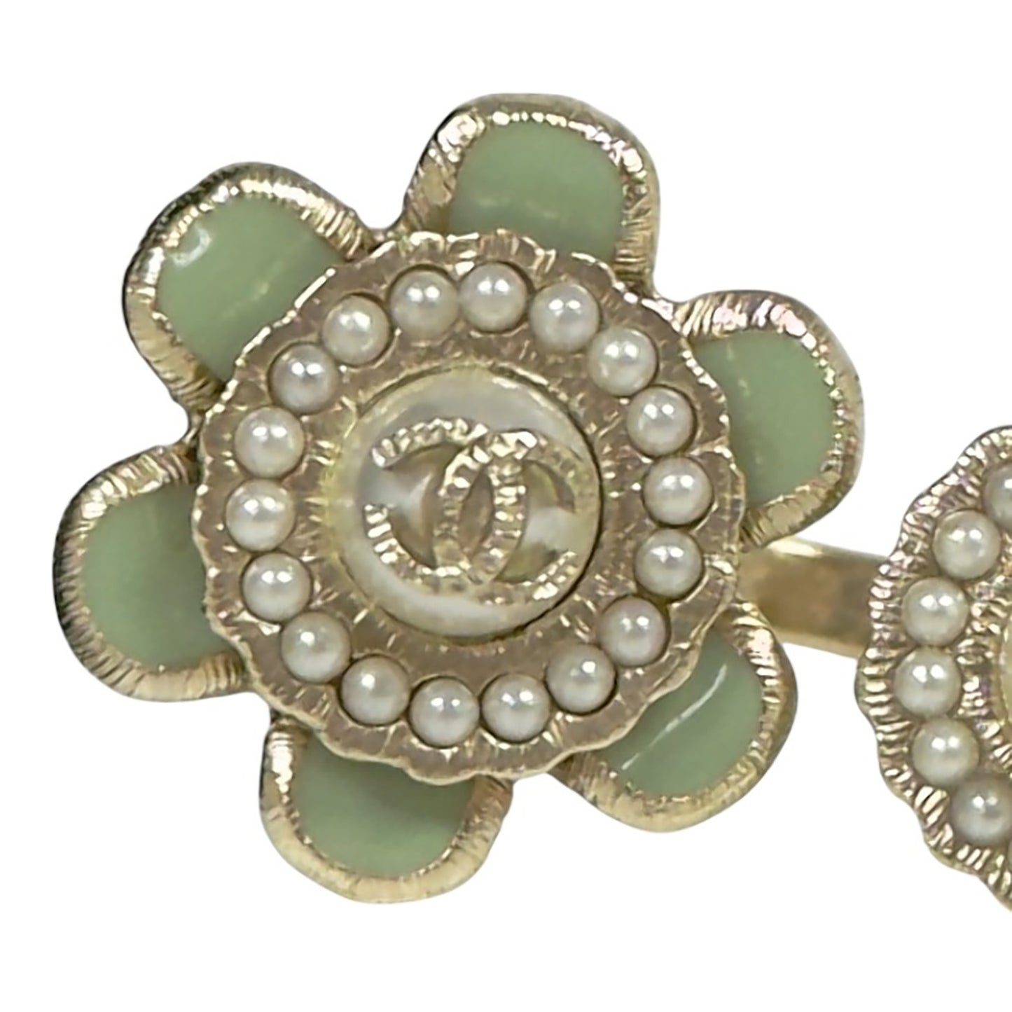 CHANEL CC 珠珠 花朵 戒指