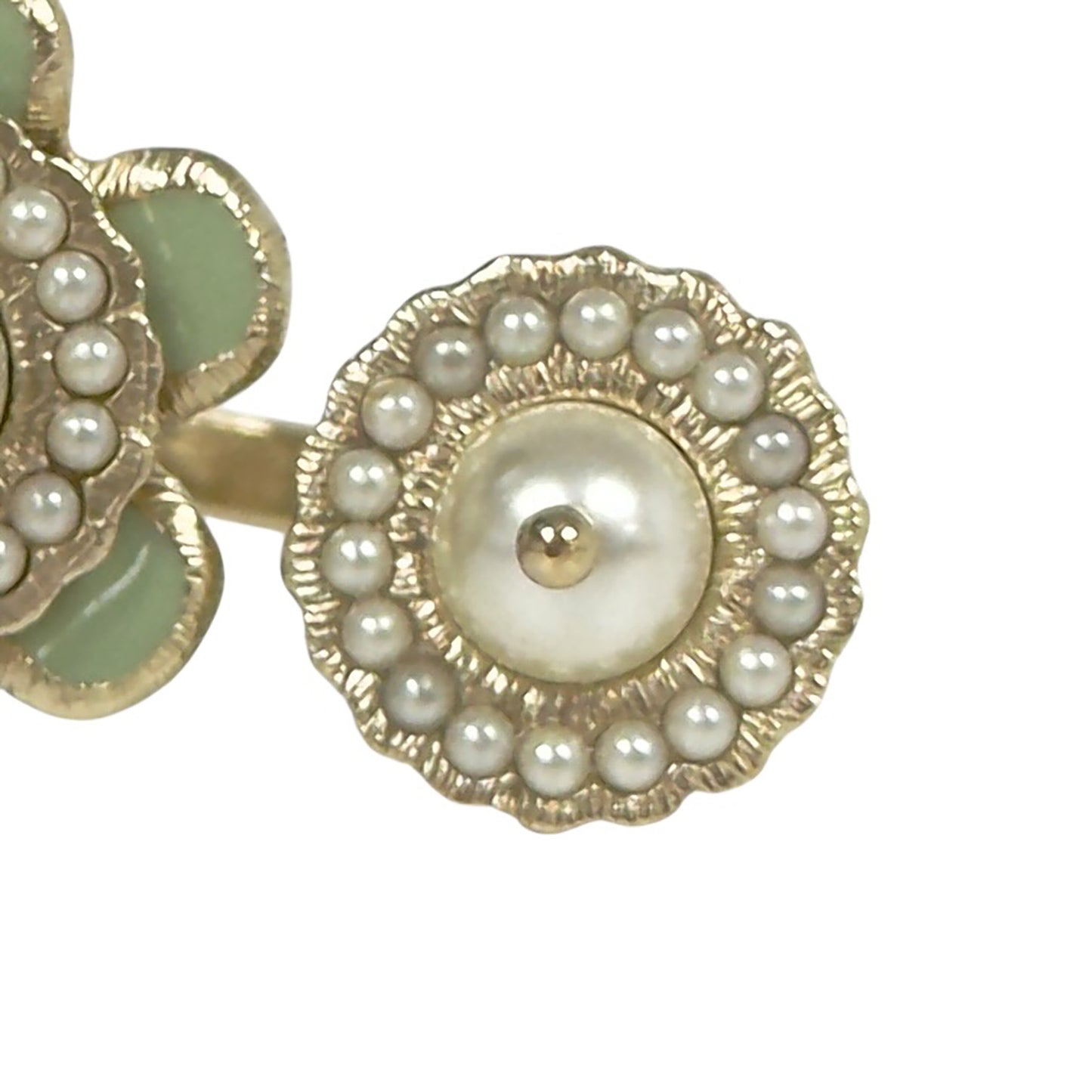 CHANEL CC 珠珠 花朵 戒指