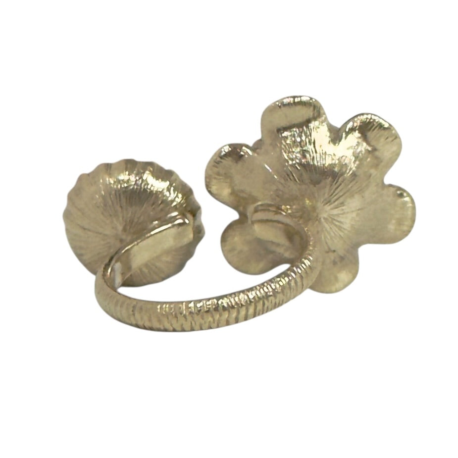 CHANEL CC 珠珠 花朵 戒指