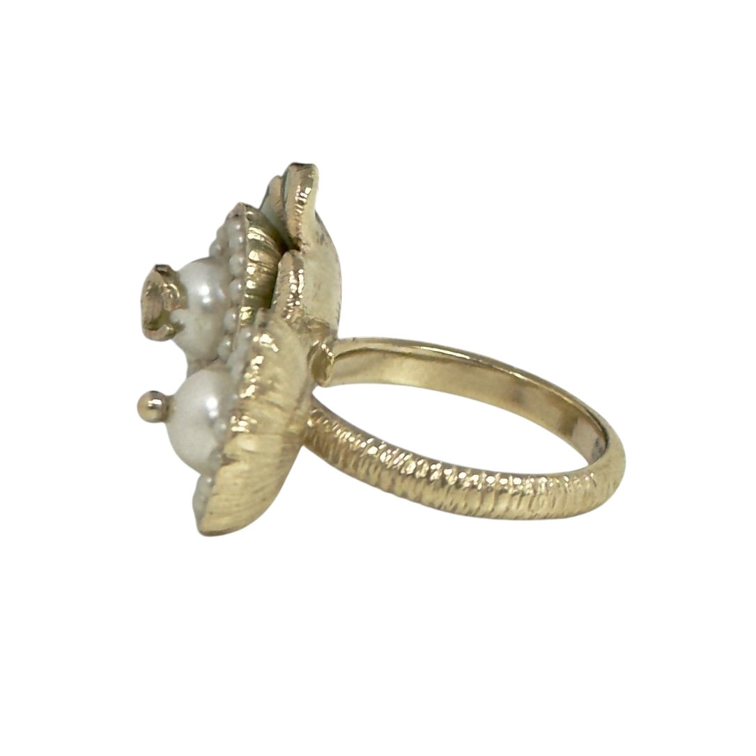 CHANEL CC 珠珠 花朵 戒指