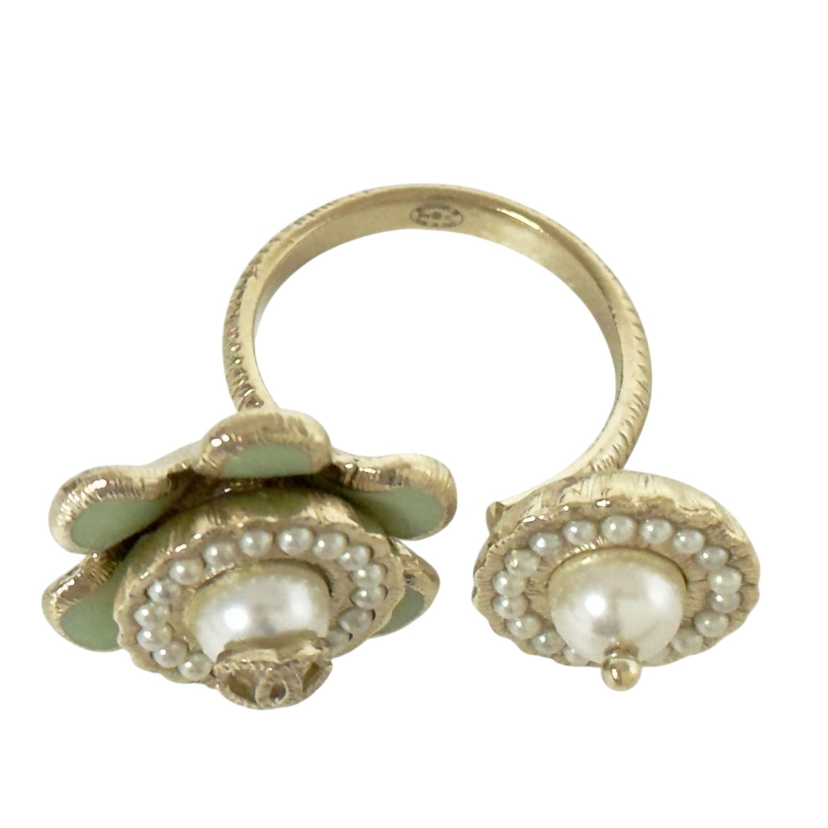 CHANEL CC 珠珠 花朵 戒指