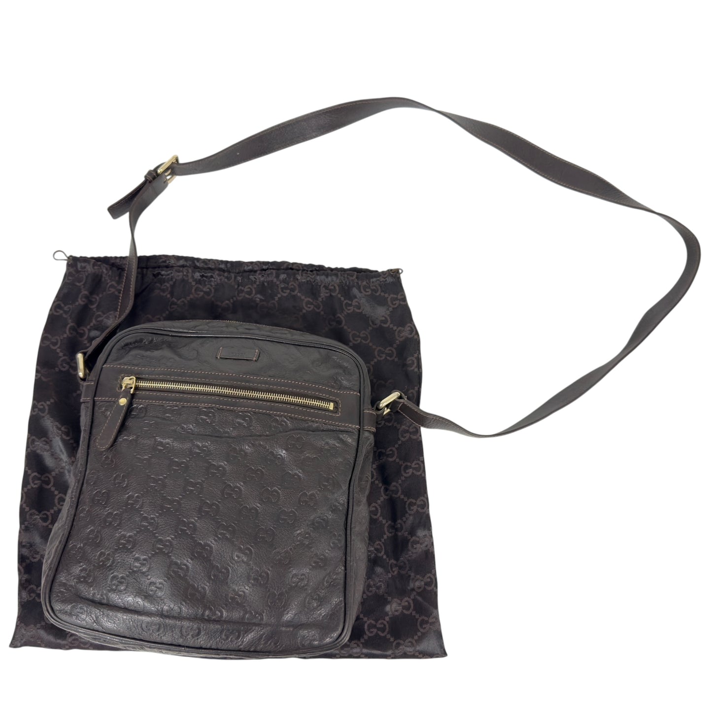 GUCCI GG壓紋 斜揹袋