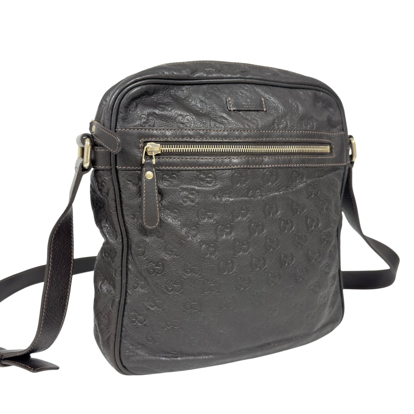 GUCCI GG壓紋 斜揹袋