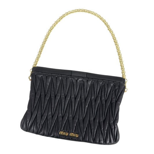 MIU MIU *自加鏈＞送無品牌扣＋無品牌鏈帶* 皺摺 肩背包