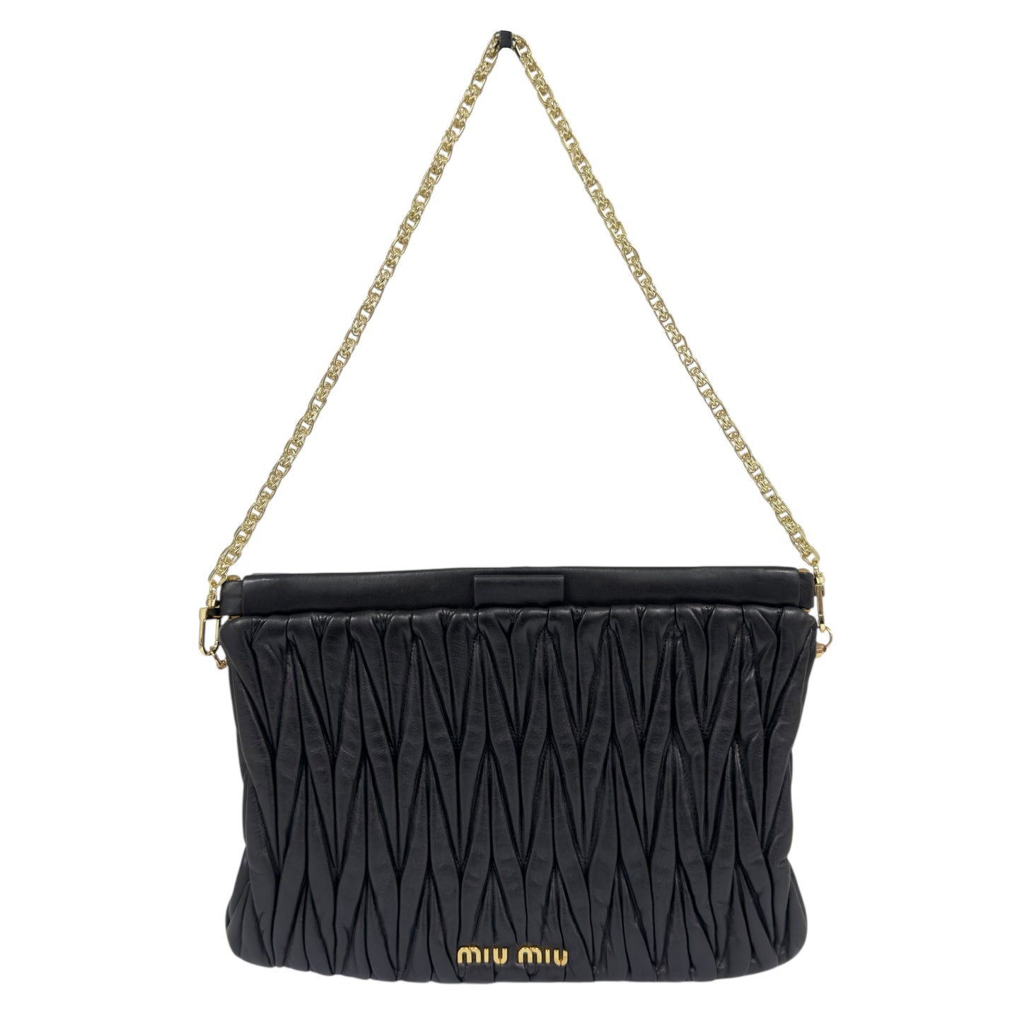 MIU MIU *自加鏈＞送無品牌扣＋無品牌鏈帶* Matelassé 皺摺 肩背包