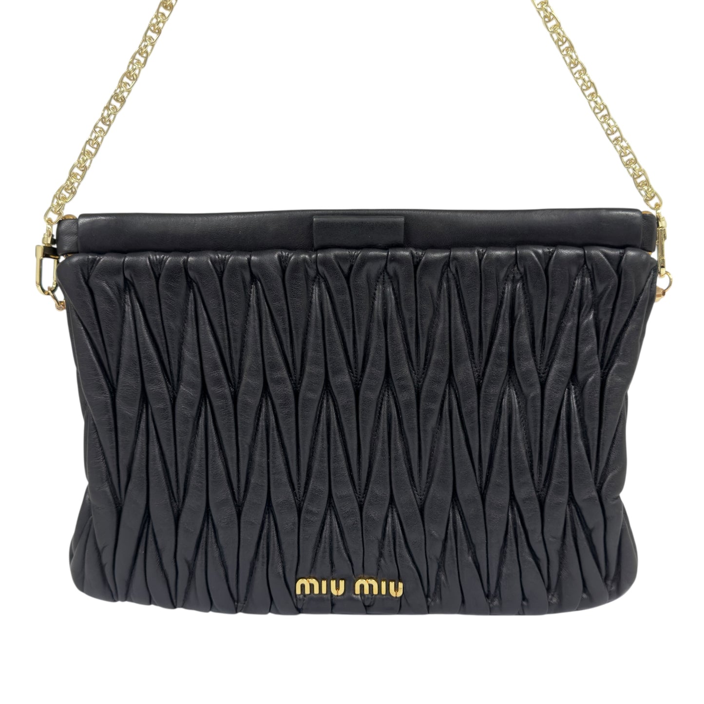 MIU MIU *自加鏈＞送無品牌扣＋無品牌鏈帶* Matelassé 皺摺 肩背包