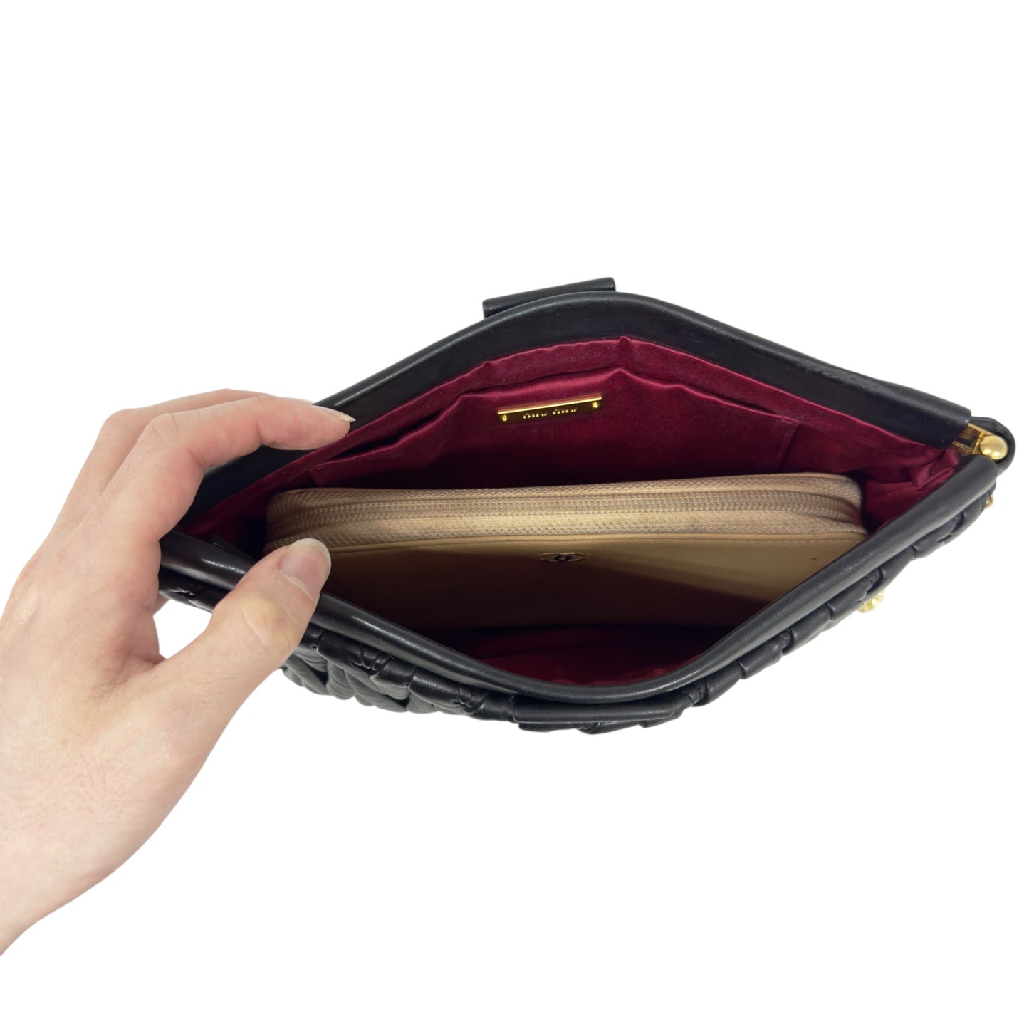 MIU MIU *自加鏈＞送無品牌扣＋無品牌鏈帶* Matelassé 皺摺 肩背包