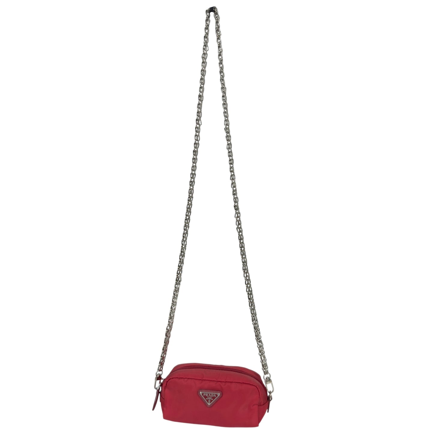 PRADA *自加鏈＞送無品牌扣＋無品牌鏈帶* 三角標 斜揹小袋