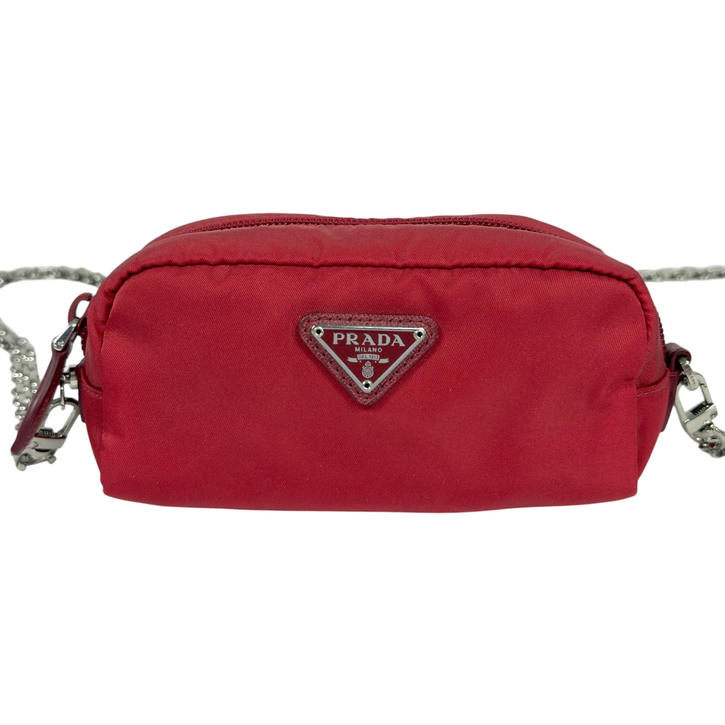 PRADA *自加鏈＞送無品牌扣＋無品牌鏈帶* 三角標 斜揹小袋