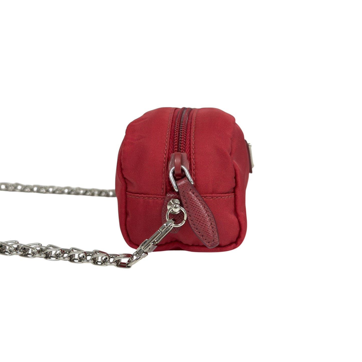 PRADA *自加鏈＞送無品牌扣＋無品牌鏈帶* 三角標 斜揹小袋