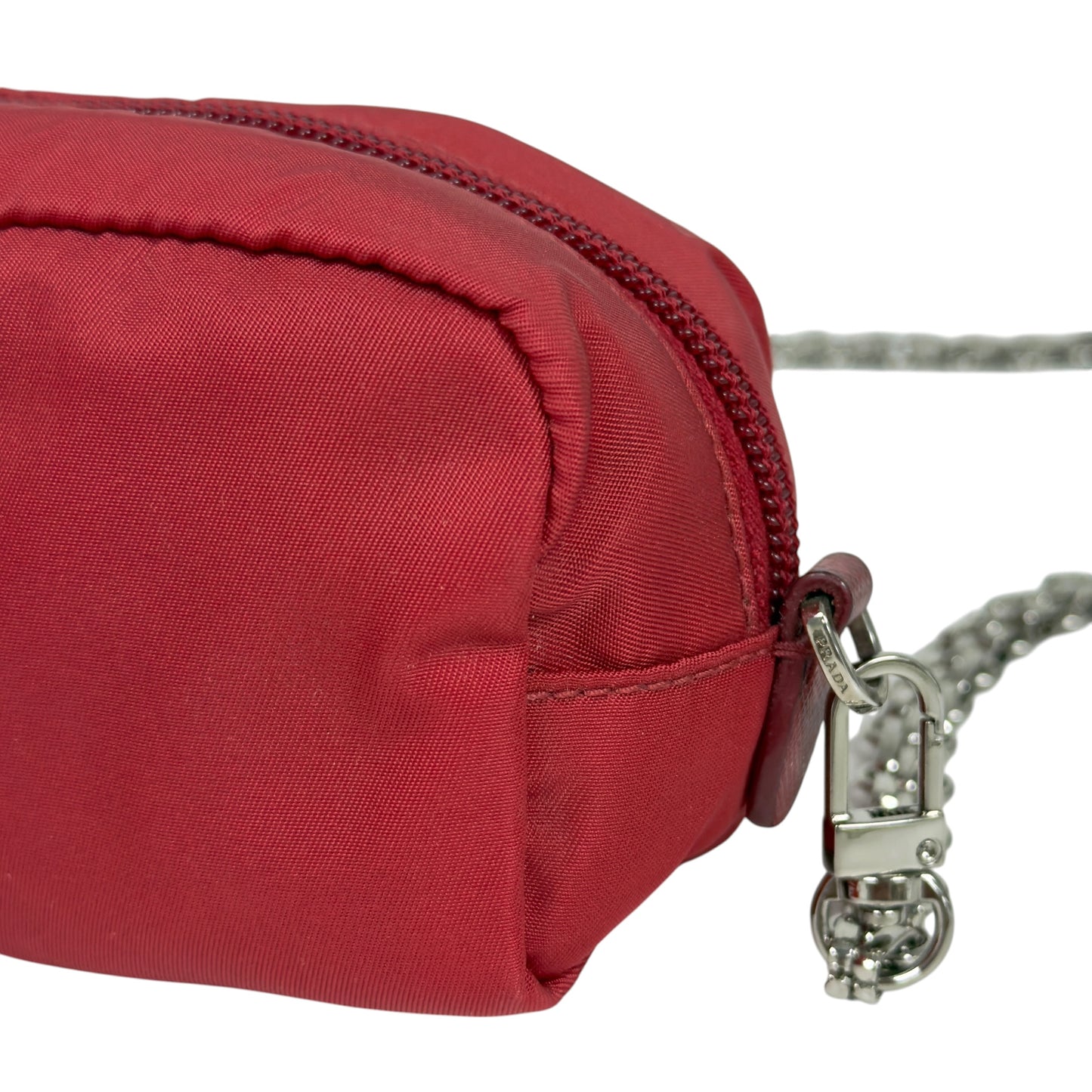 PRADA *自加鏈＞送無品牌扣＋無品牌鏈帶* 三角標 斜揹小袋