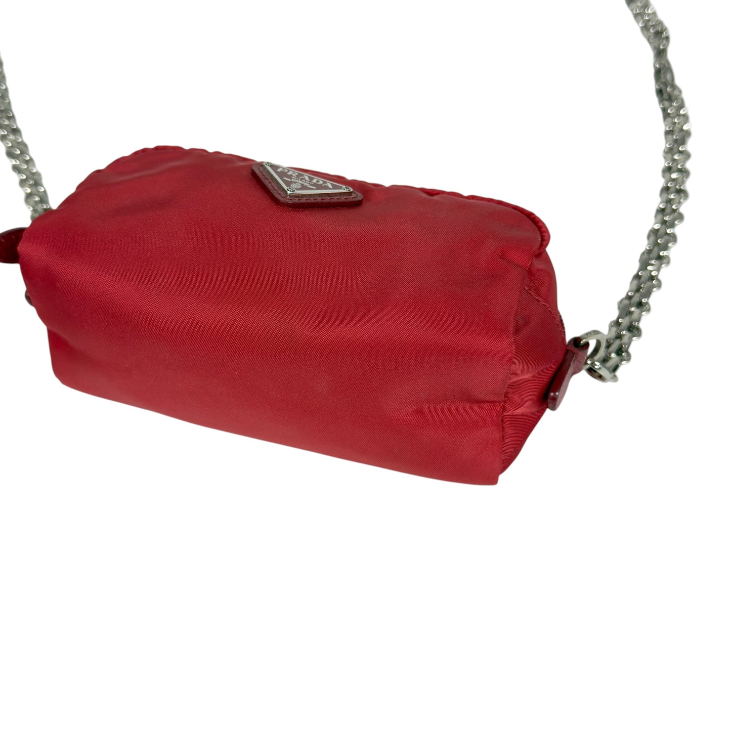 PRADA *自加鏈＞送無品牌扣＋無品牌鏈帶* 三角標 斜揹小袋