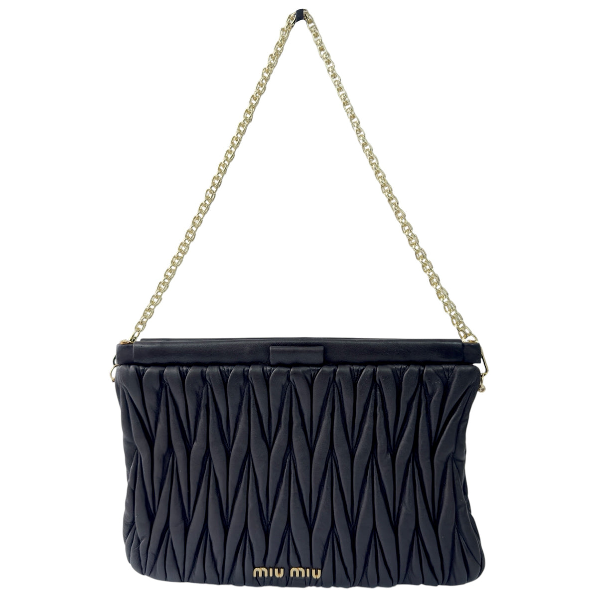 MIU MIU *自加鏈＞送無品牌扣＋無品牌鏈帶* Matelassé 皺摺 肩背包