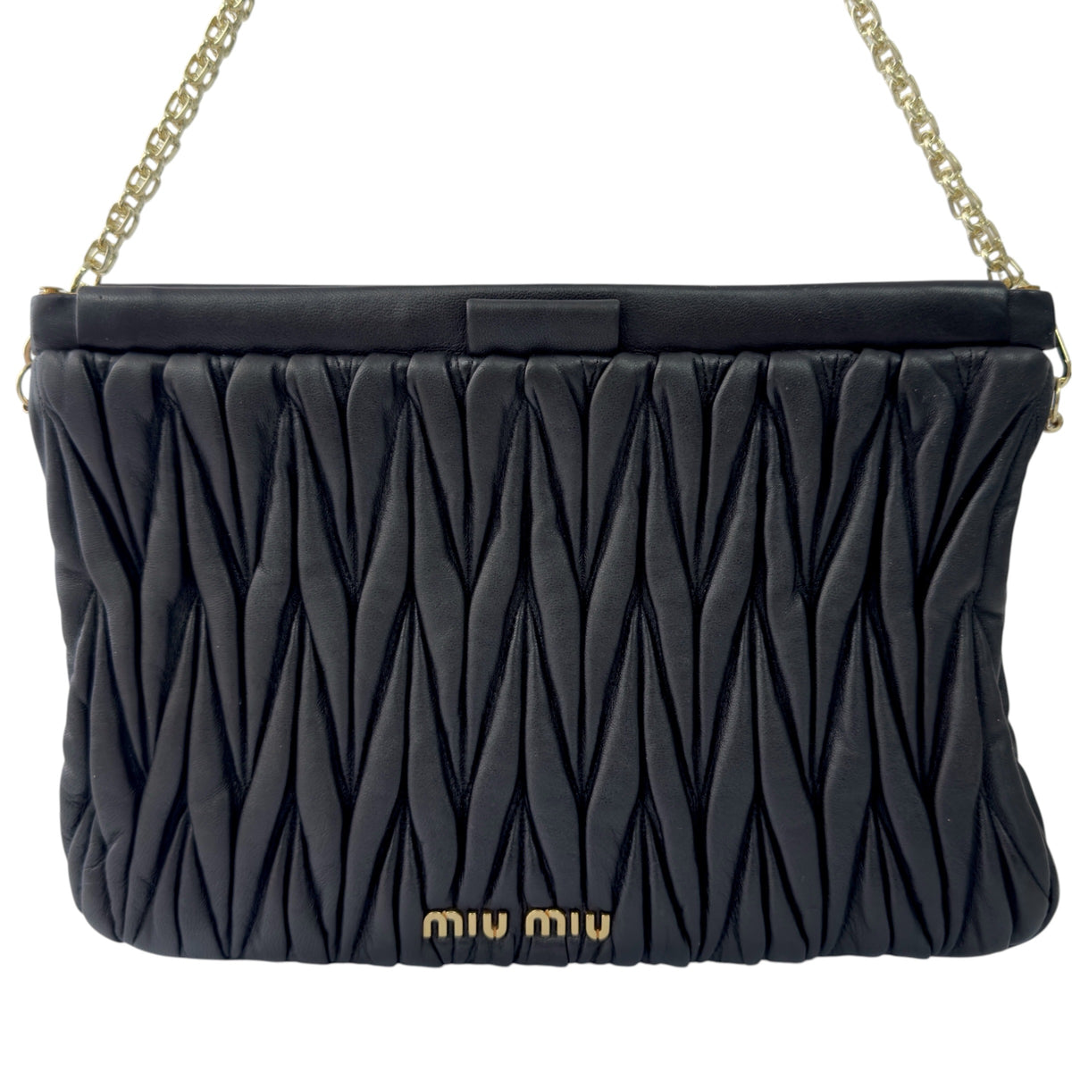 MIU MIU *自加鏈＞送無品牌扣＋無品牌鏈帶* Matelassé 皺摺 肩背包