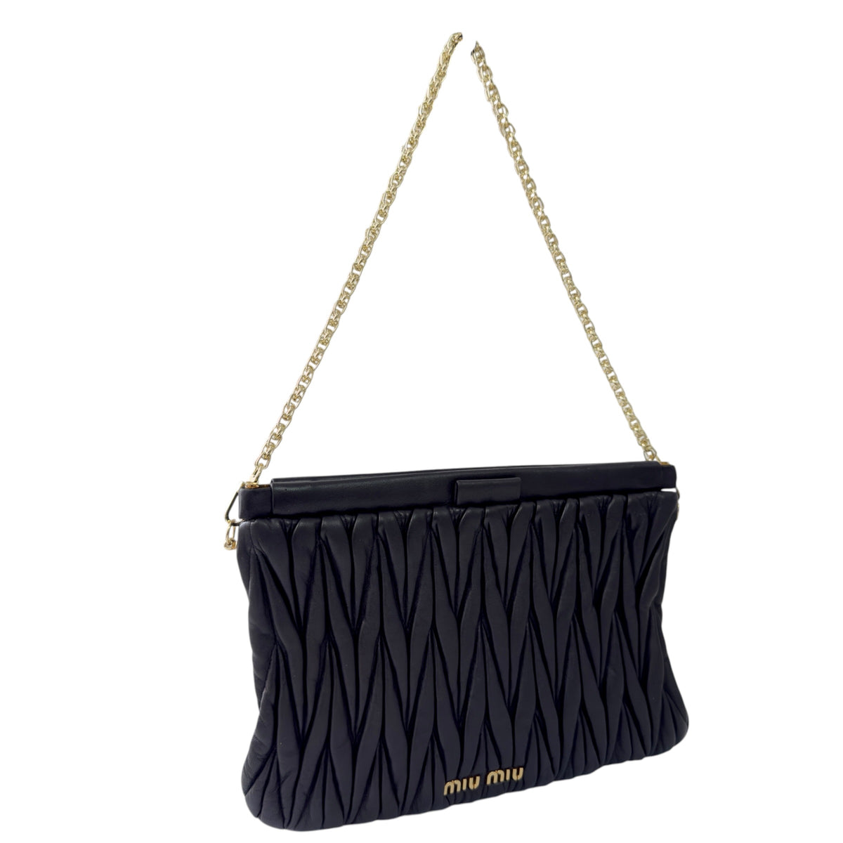 MIU MIU *自加鏈＞送無品牌扣＋無品牌鏈帶* Matelassé 皺摺 肩背包