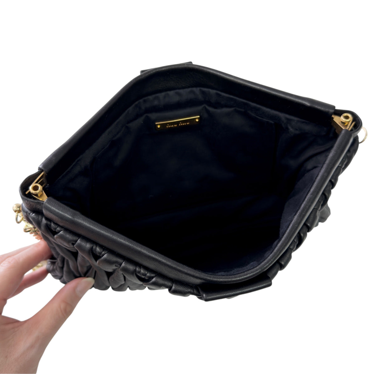 MIU MIU *自加鏈＞送無品牌扣＋無品牌鏈帶* Matelassé 皺摺 肩背包