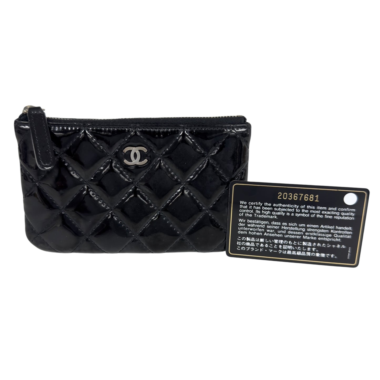 CHANEL CC 漆皮 拉鏈小包