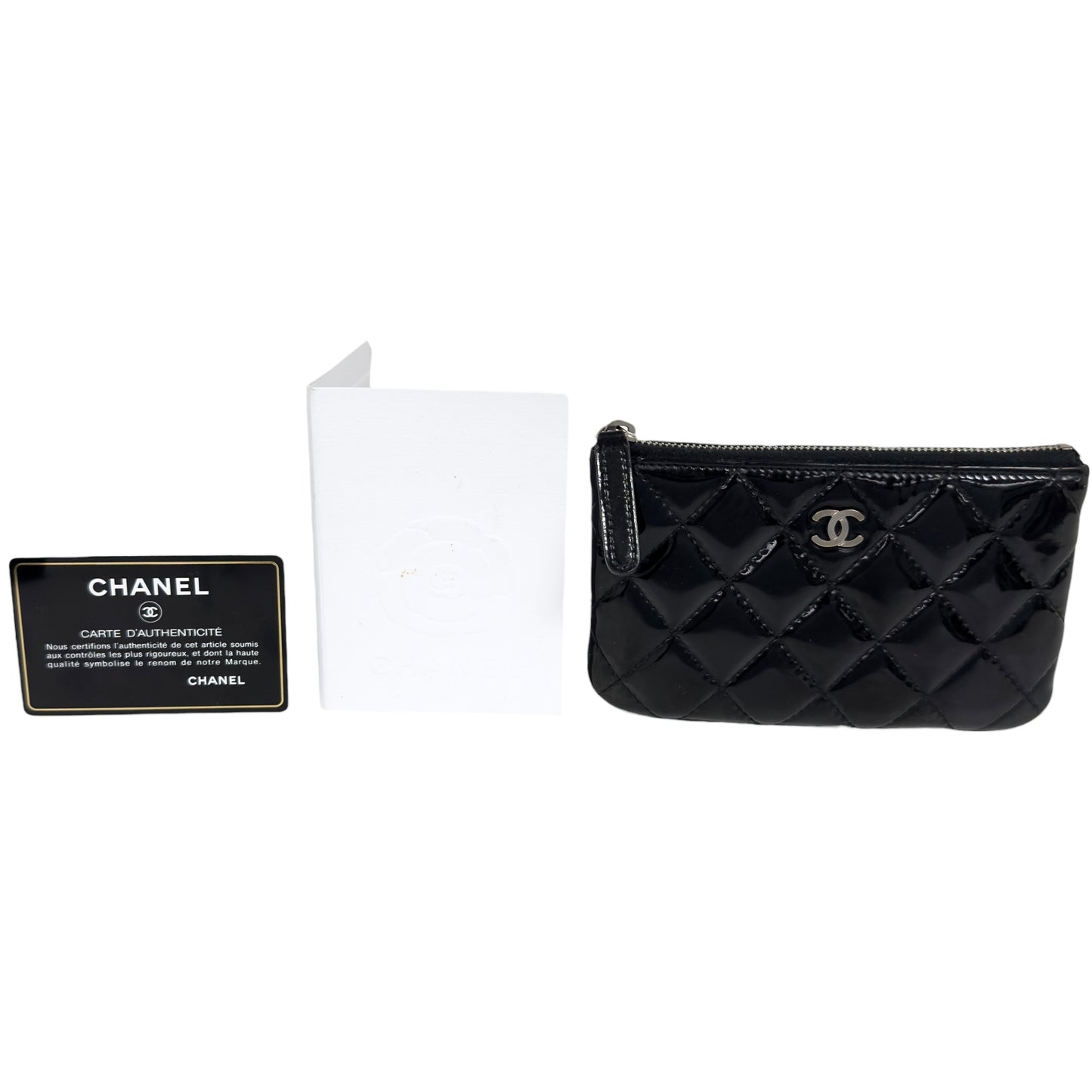 CHANEL CC 漆皮 拉鏈小包