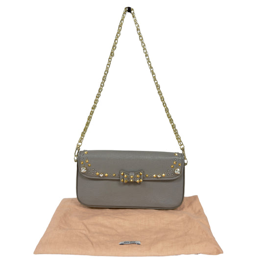 MIU MIU *自加鏈＞送無品牌扣＋無品牌鏈帶* 水鑽 肩背包