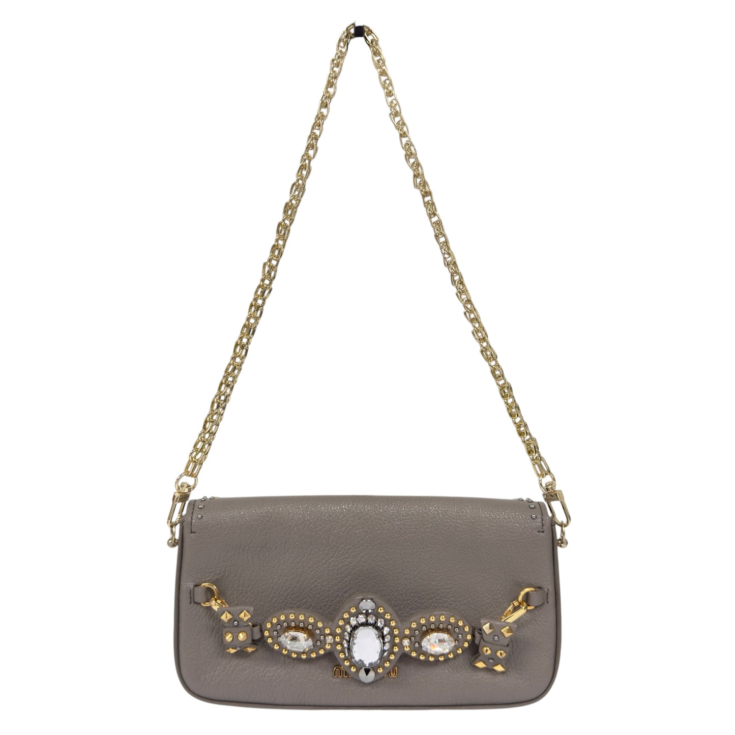 MIU MIU *自加鏈＞送無品牌扣＋無品牌鏈帶* 水鑽 肩背包