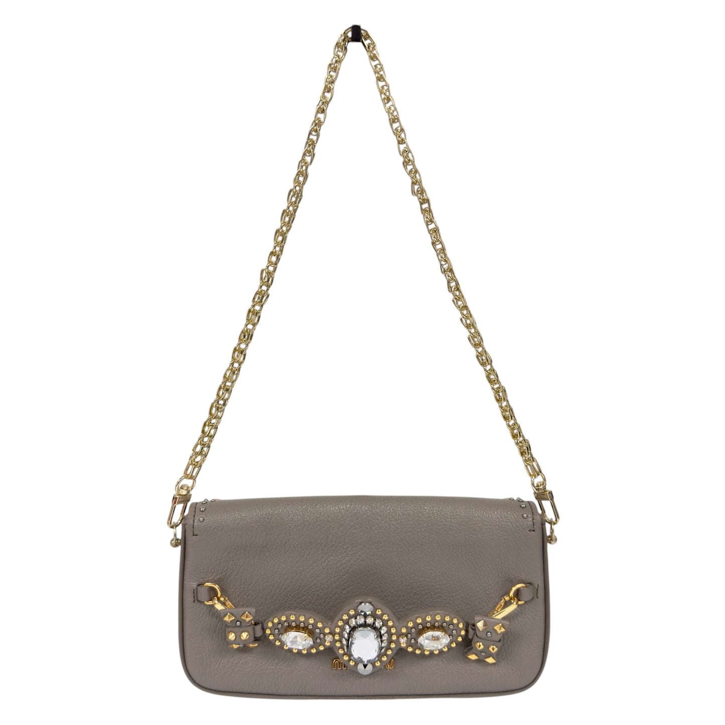 MIU MIU *自加鏈＞送無品牌扣＋無品牌鏈帶* 水鑽 肩背包