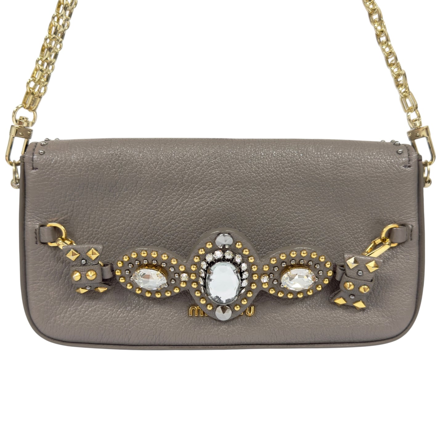 MIU MIU *自加鏈＞送無品牌扣＋無品牌鏈帶* 水鑽 肩背包