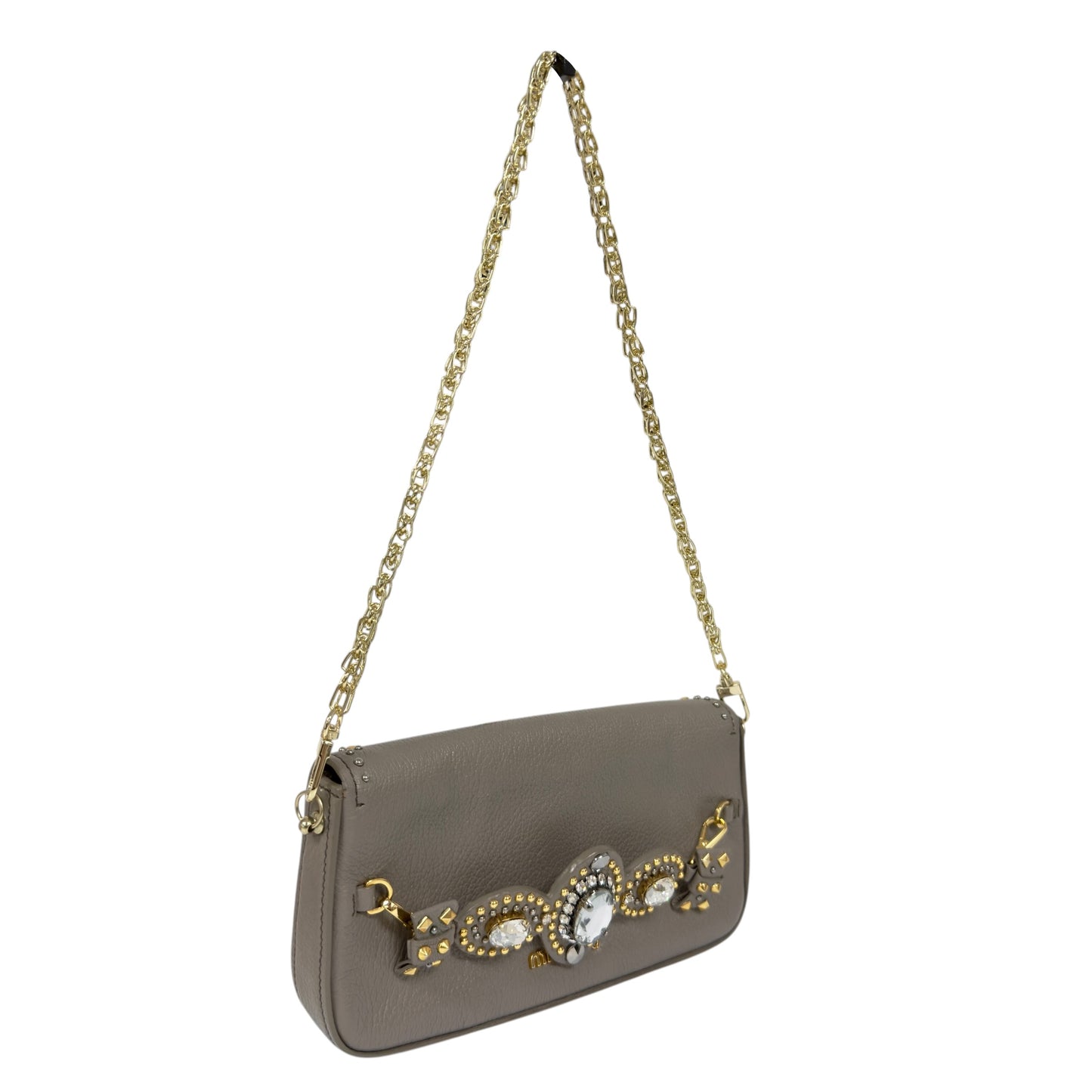 MIU MIU *自加鏈＞送無品牌扣＋無品牌鏈帶* 水鑽 肩背包