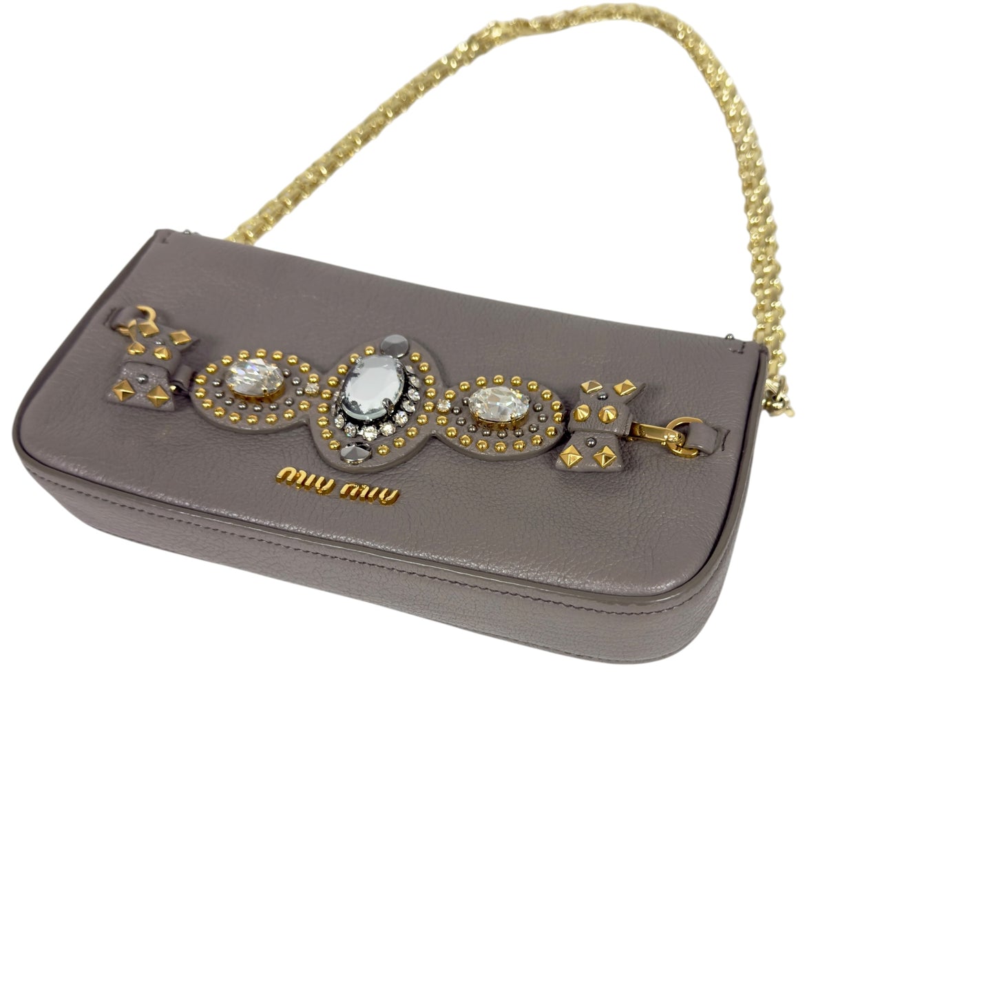 MIU MIU *自加鏈＞送無品牌扣＋無品牌鏈帶* 水鑽 肩背包