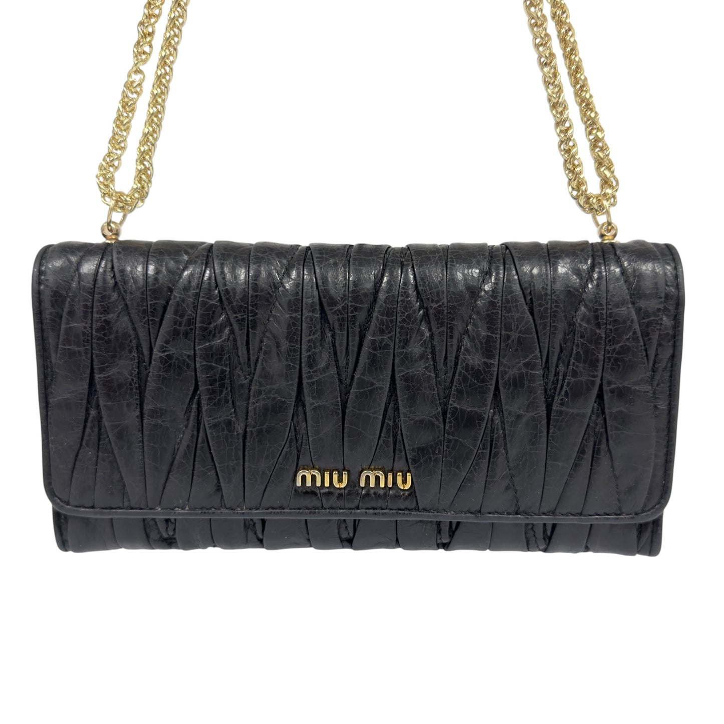 MIU MIU *自加鏈＞送無品牌扣＋無品牌鏈帶* Matelassé 皺摺 2用袋