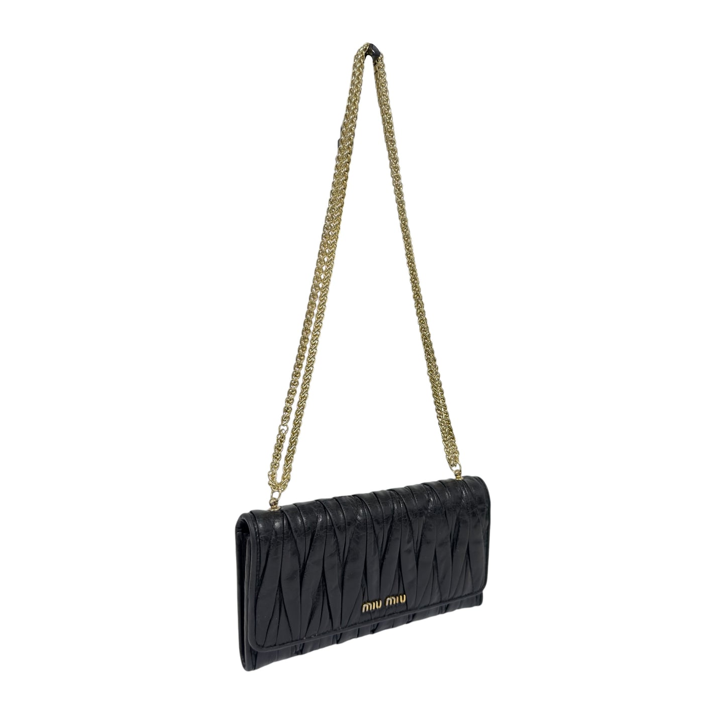 MIU MIU *自加鏈＞送無品牌扣＋無品牌鏈帶* Matelassé 皺摺 2用袋