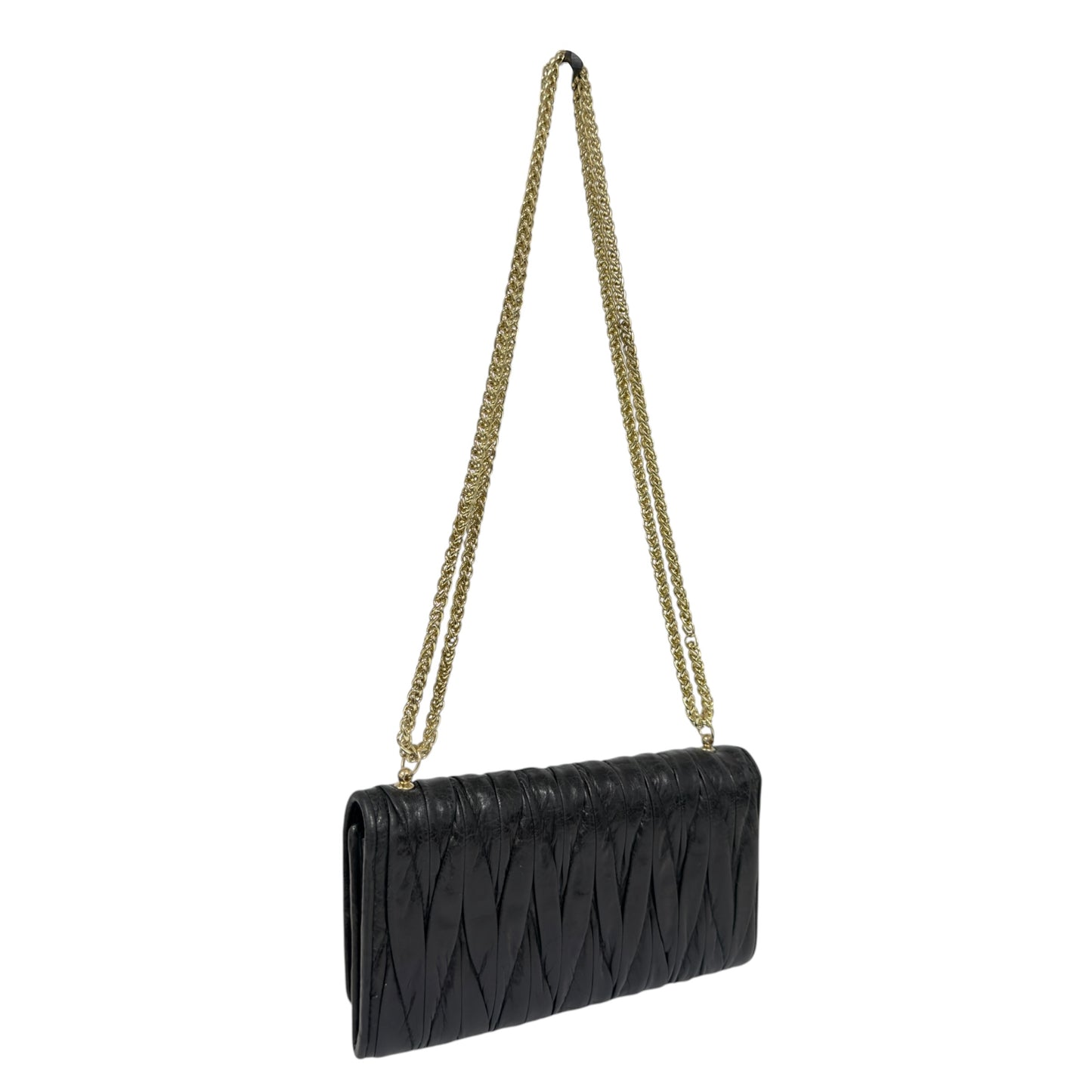 MIU MIU *自加鏈＞送無品牌扣＋無品牌鏈帶* Matelassé 皺摺 2用袋