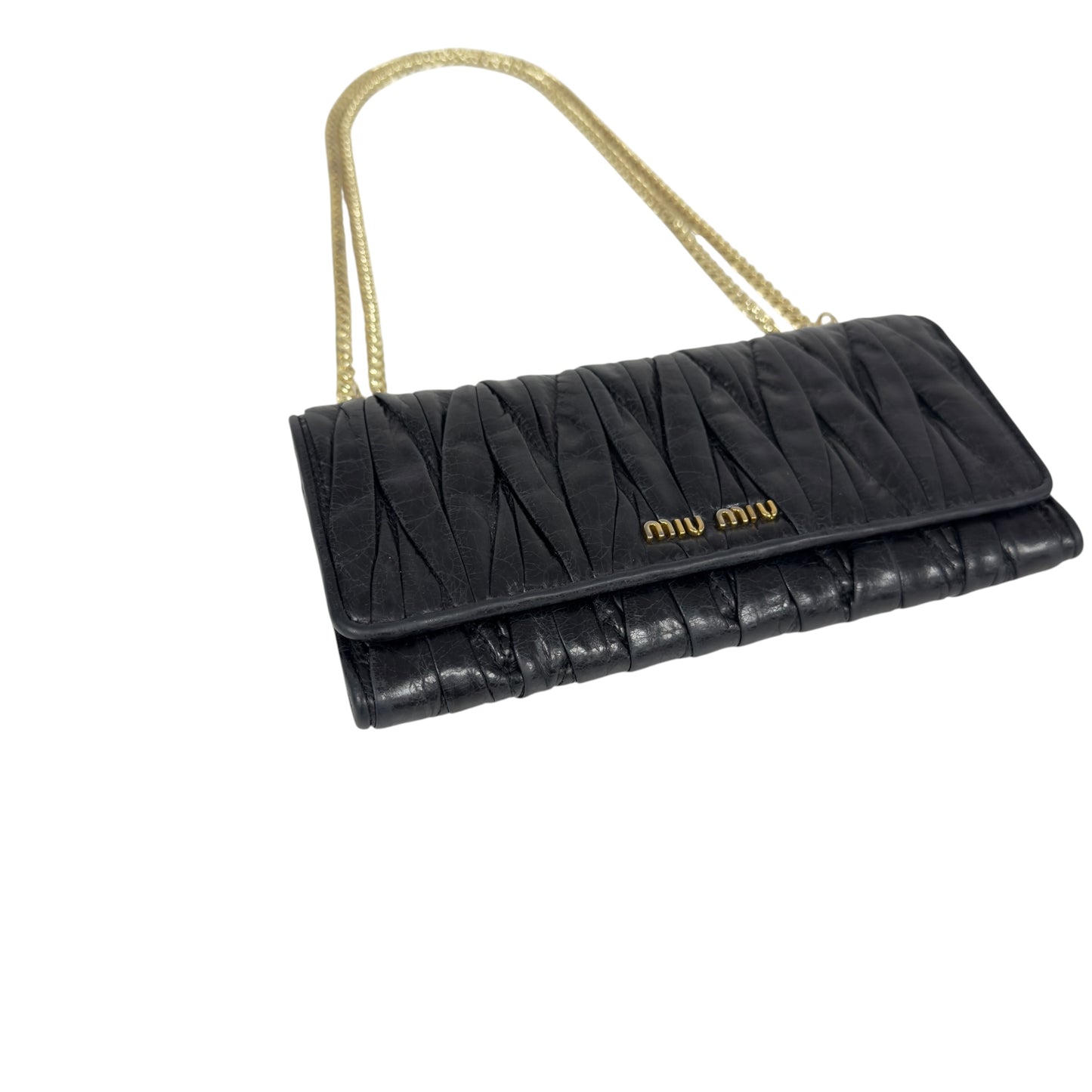 MIU MIU *自加鏈＞送無品牌扣＋無品牌鏈帶* Matelassé 皺摺 2用袋