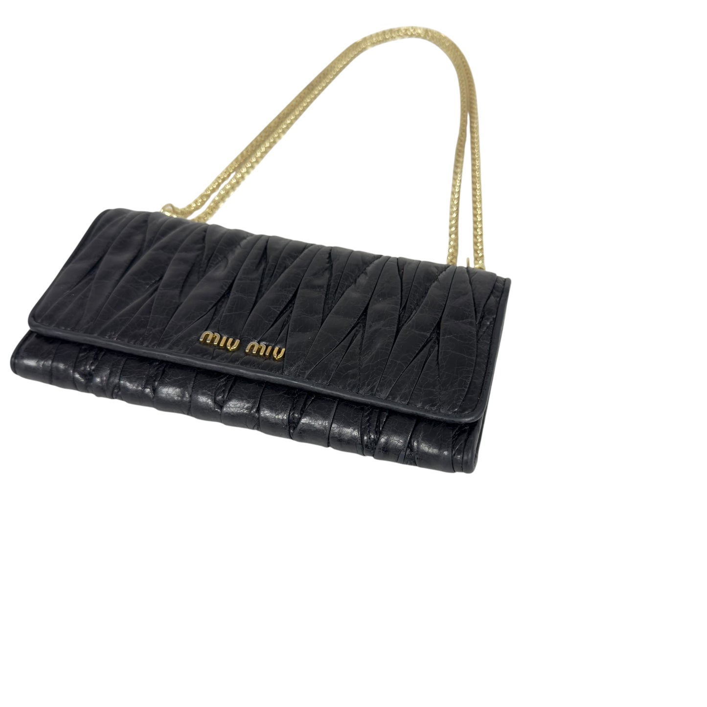 MIU MIU *自加鏈＞送無品牌扣＋無品牌鏈帶* Matelassé 皺摺 2用袋