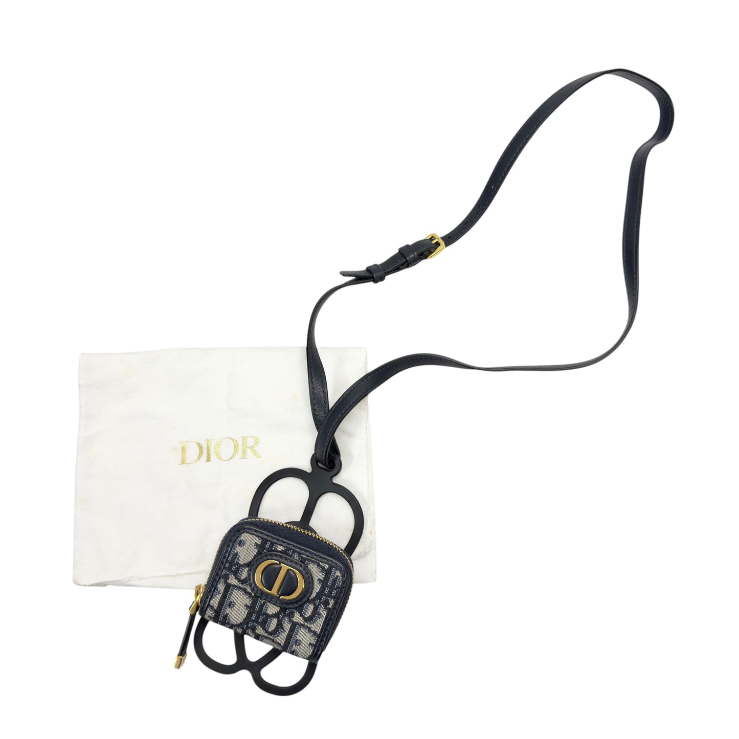DIOR Oblique 老花 掛頸電話繩 連 小物包