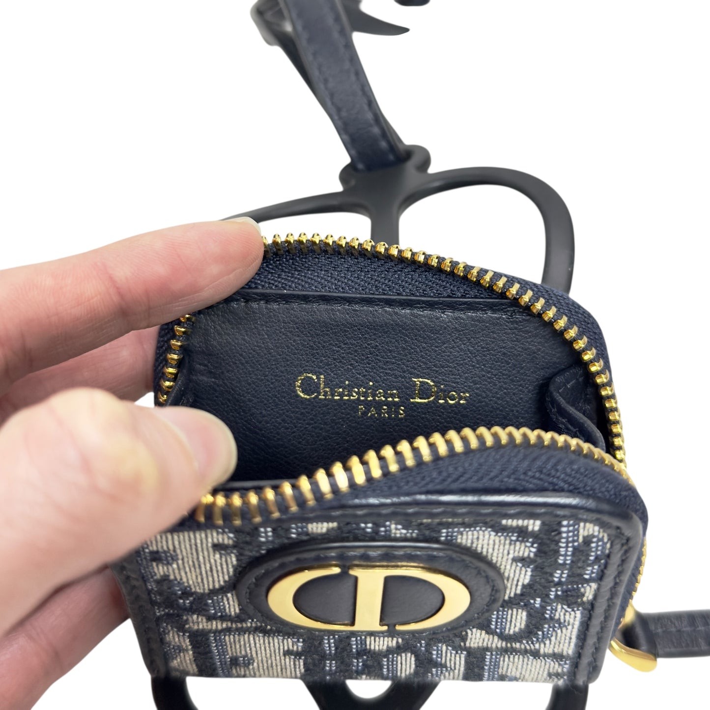 DIOR Oblique 老花 掛頸電話繩 連 小物包